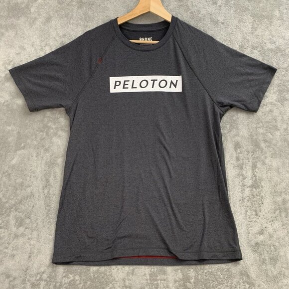 Rhone Reign Shirt Mens Medium Short Sleeve Crewneck Peleton Gray Workout Gym - Picture 1 of 8